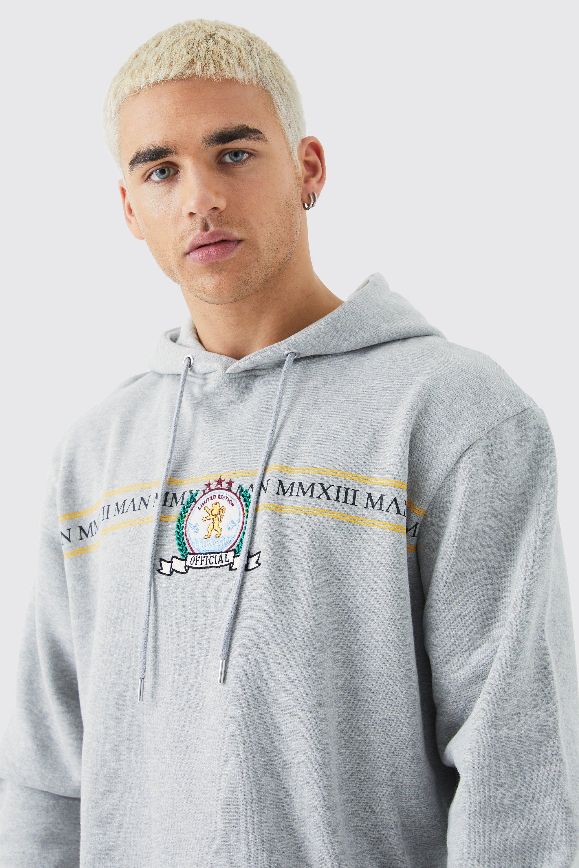 Mens funnel neck online hoodie